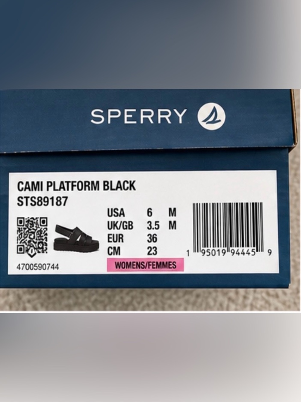 Sperry Cami Platform Sandals Women’s Size 6 Black New in Box - Picture 6 of 6